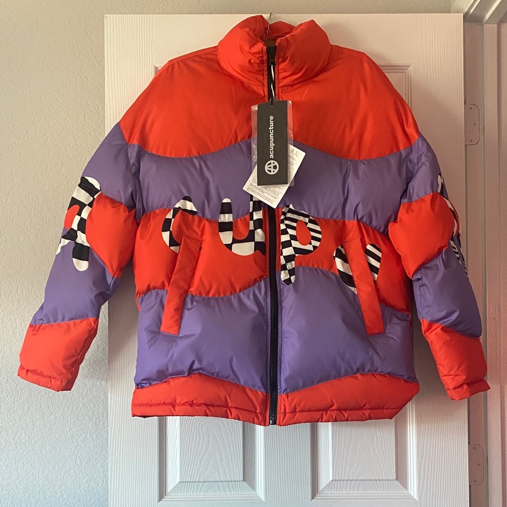 ACUPUNCTURE Orange Men Puffer Jacket